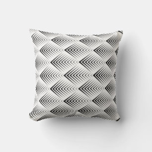Art Deco Black White Minimal Geometric Arrows Cushion