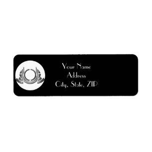 Art Deco Black White Silver Medallion Wedding