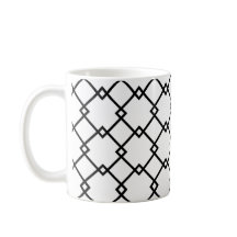 Art Deco Black White Stripe Retro Pattern Mug