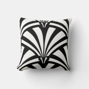 Art Deco Black & White Throw Pillow