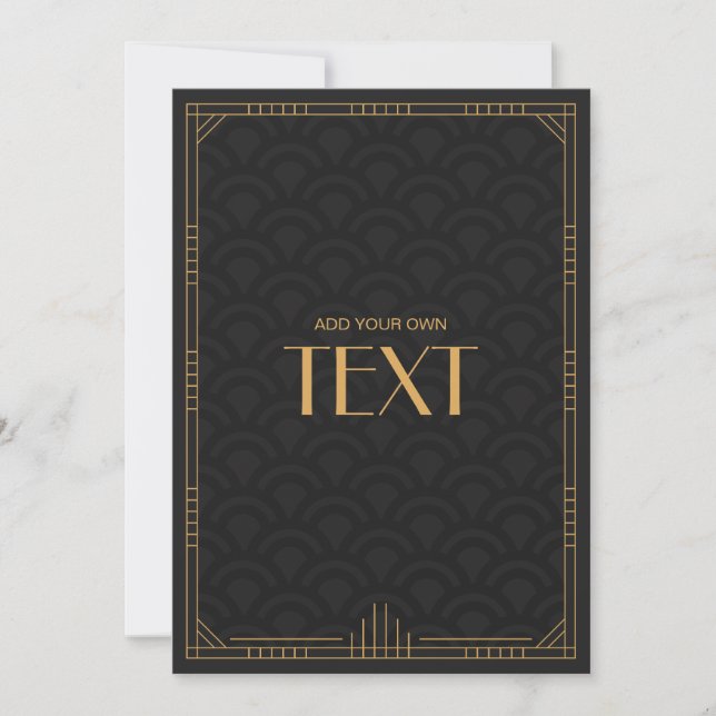 Art Deco Blank Customisable Wedding Invitation (Front)