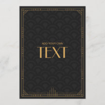 Art Deco Blank Customisable Wedding Invitation