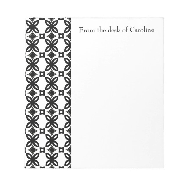 Art Deco Blooms Personalised Notepad (Front)