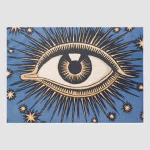 Art Deco Blue All Seeing Eye Great Gatsby 1920's Tissue Paper