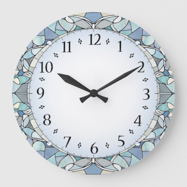 Art Deco Blue Large Clock (Front)