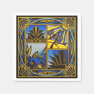 Art deco Blue napkin pack