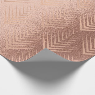 Art Deco Blush Rose Gold Elegant Minimal Geometry Wrapping Paper
