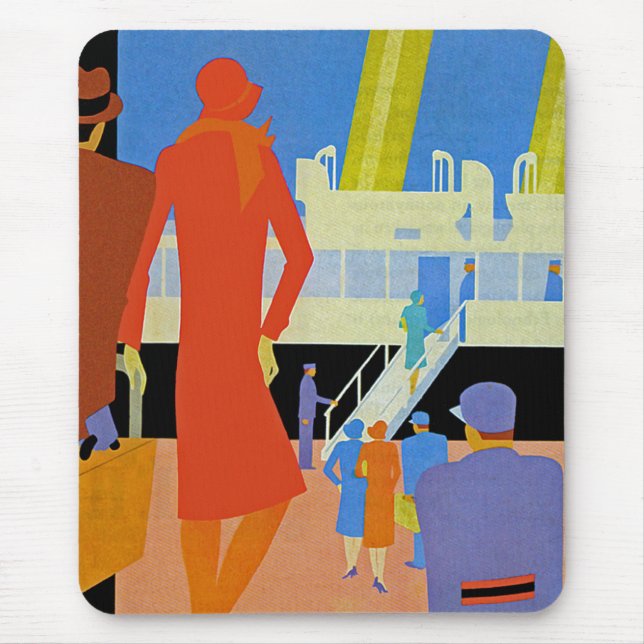 Art Deco Boarding Mouse Mat (Front)
