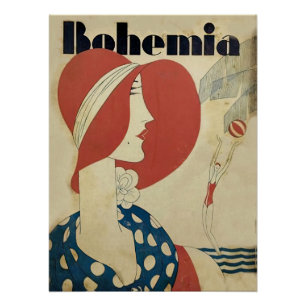 Art deco bohemia magazine cover poster
