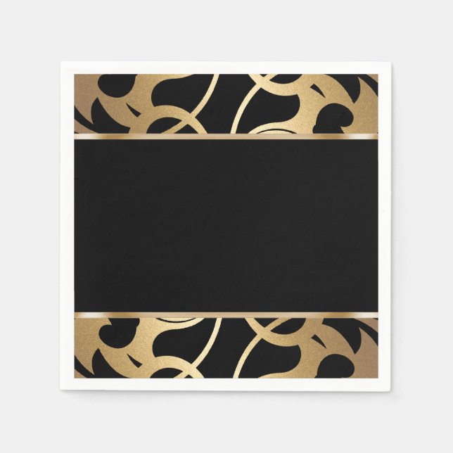 Art Deco Border Gold Napkin (Front)