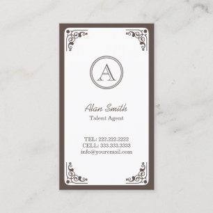Art Deco Border Talent Agent Business Card