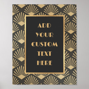 Art Deco border with black and gold any text Poster