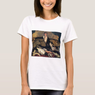 Art Deco Borzoi And Lady Lounging T-Shirt