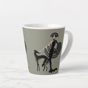 Art Deco Borzoi Latte Mug