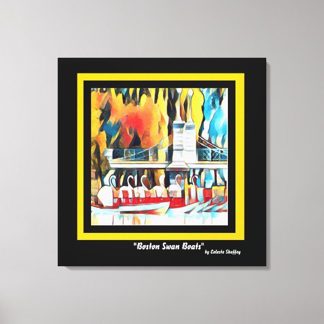 Art Deco Boston Swan Boats  Canvas Print (Front)