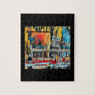 Art Deco Boston Swan Boats Jigsaw Puzzle