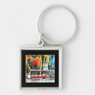 Art Deco Boston Swan Boats Key Ring