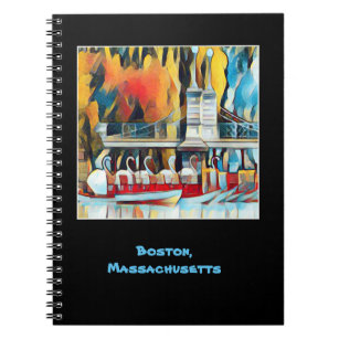 Art Deco Boston Swan Boats Notebook