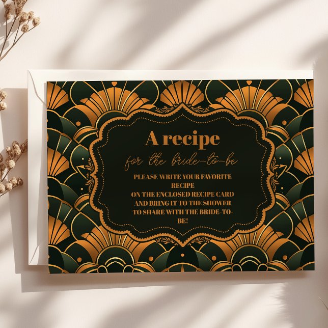 Art Deco Bridal Diamond Gold and Green  Enclosure Card (Creator Uploaded)