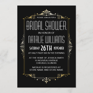 Art Deco Bridal Shower 20's Vintage Retro Invitation