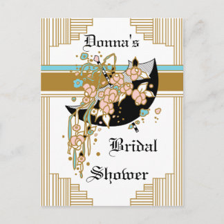 Art Deco Bridal Shower Invitation Postcard