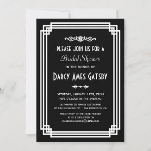 Art Deco Bridal Shower Invitations