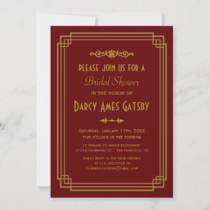 Art Deco Bridal Shower Invitations