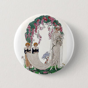 Art Deco Bride 6 Cm Round Badge