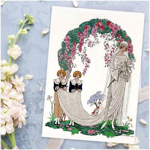 Art Deco Bride Postcard Magnet