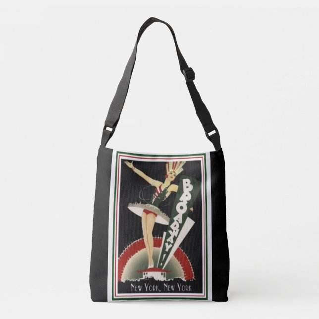 Art Deco Broadway New York Crossbody Bag (Back)