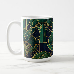 Art Deco Broccoli Pattern Coffee Mug