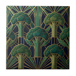 Art Deco Broccoli Pattern Tile