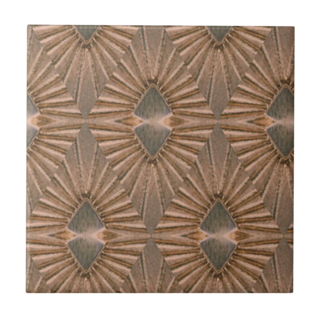 Art Deco Bronze Diamond Pattern Tile (Front)