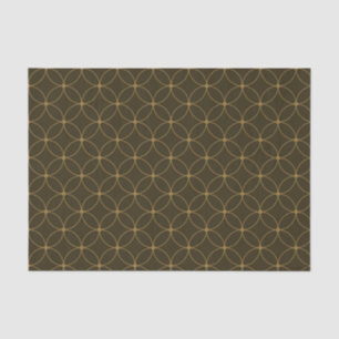Art Deco Brown and Gold Circles and Diamonds Tissue Paper