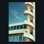 Art Deco building with spiral stairs Poster<br><div class="desc">A blue sky behind an art deco building with a spiral stiarcase and lots of windows.</div>