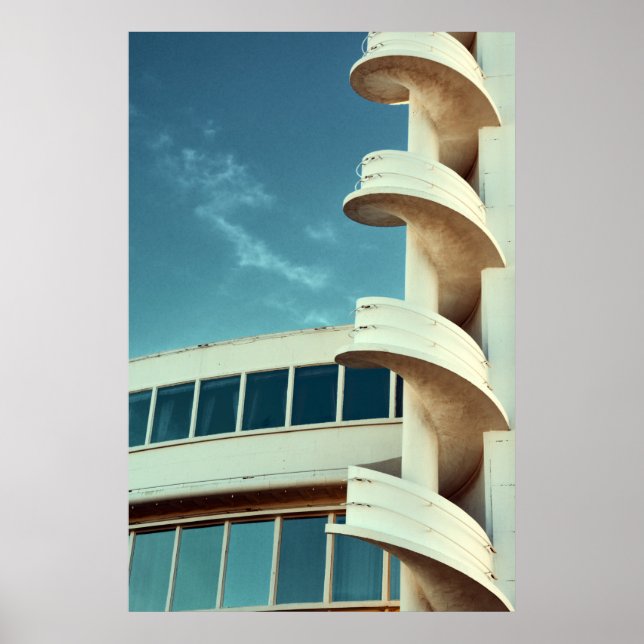 Art Deco building with spiral stairs Poster (Front)