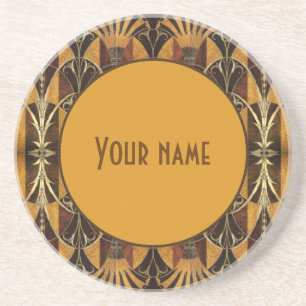 Art Deco Burl Wood Coaster
