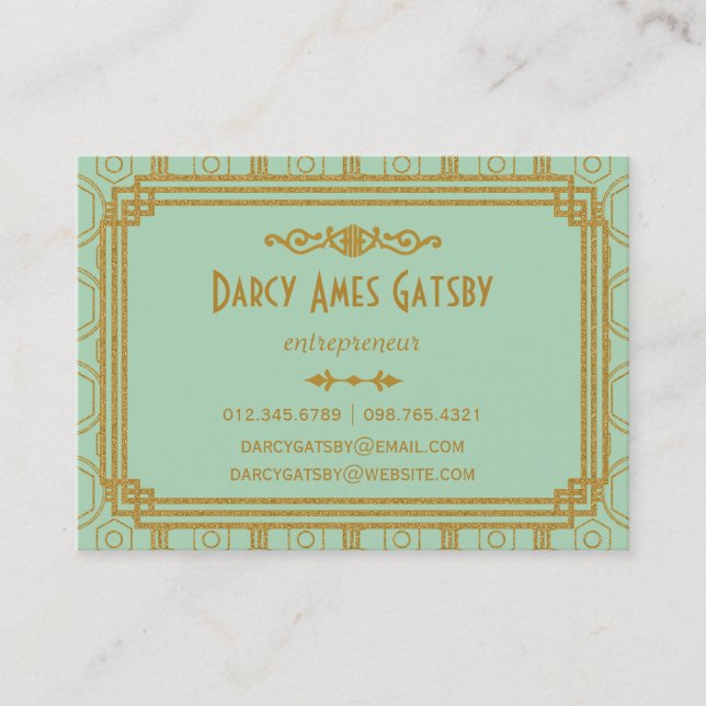 Art Deco Business Cards (Front)