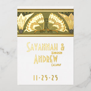 Art Deco Butterfly Calla Lily Save the Date