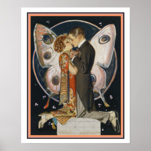 Art Deco Butterfly Couple 16 x 20 Print