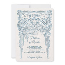 Art Deco Butterfly in Frame Wedding  Invitation