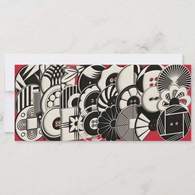 Art Deco Buttons Flat Card (Front)