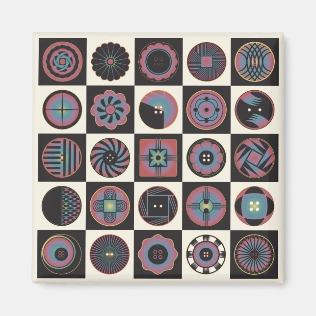 Art Deco Buttons Magnet (Front)