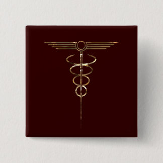 Art Deco Caduceus 15 Cm Square Badge