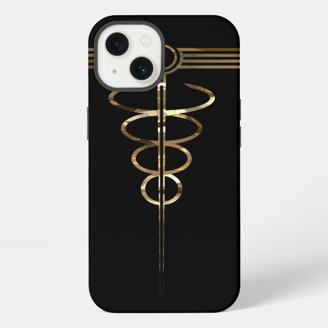 Art Deco Caduceus iPhone Case (Back)