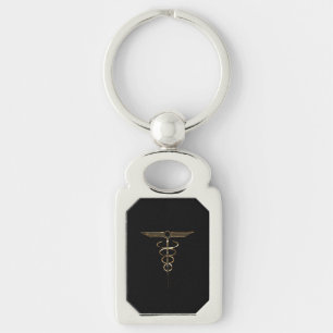 Art Deco Caduceus Key Ring