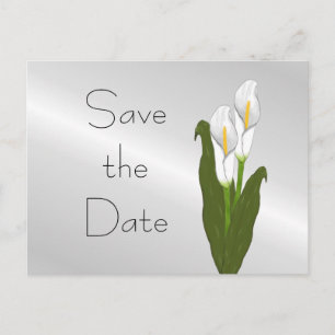 Art Deco Calla Lily Save the Date Postcard
