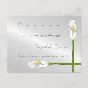 Art Deco Calla Lily Wedding RSVP Card