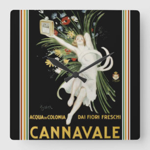 Art Deco Cannavale Cologne Square Wall Clock