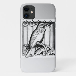 Art Deco carved stone falcon - silver iPhone 11 Case